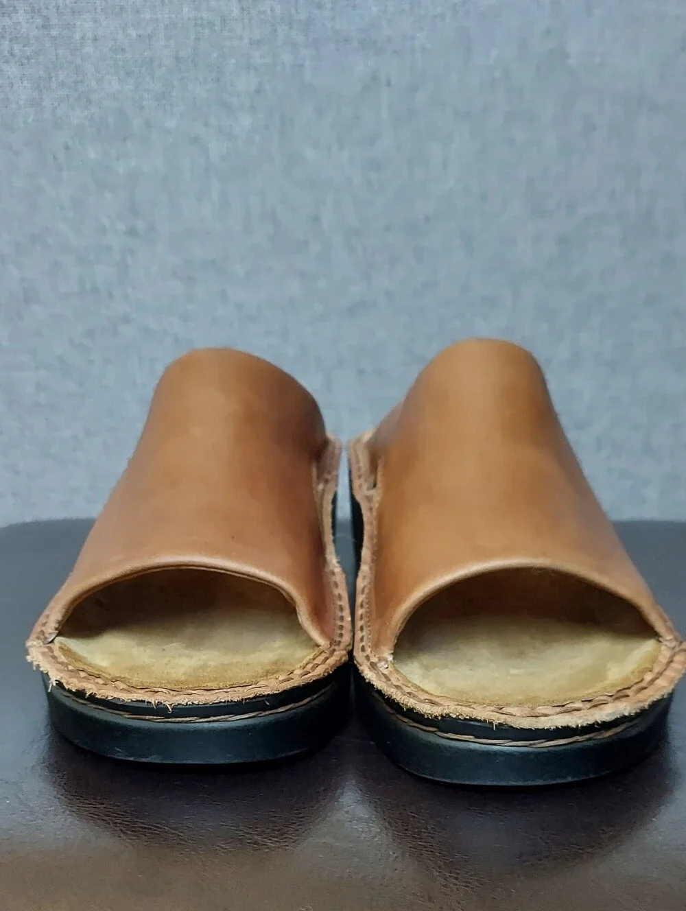 Naot Rome Slide Sandals Latte Brown Leather Women Size 37 (6.5/7) Comfy